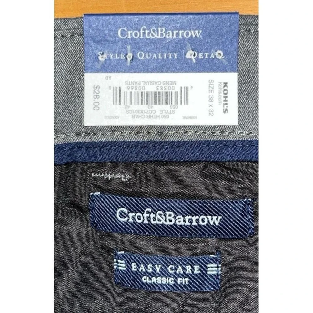 Mens NWT Croft & Barrow Classic Fit Business‎ Casual Khaki Pants